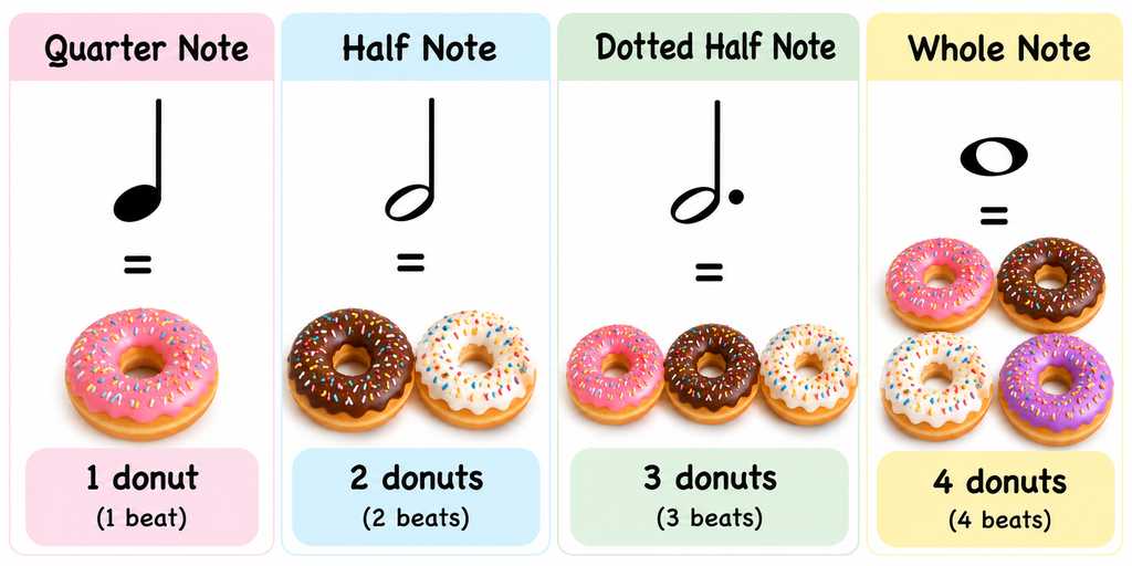 how to count dotted half note